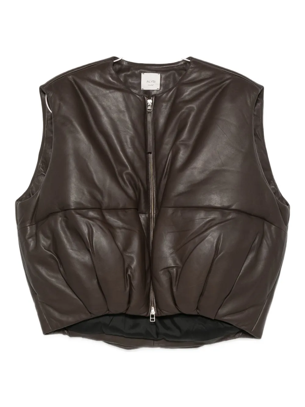 Стеганый кожаный жилет Alysi, коричневый
Стеганый кожаный жилет Alysi, коричневый