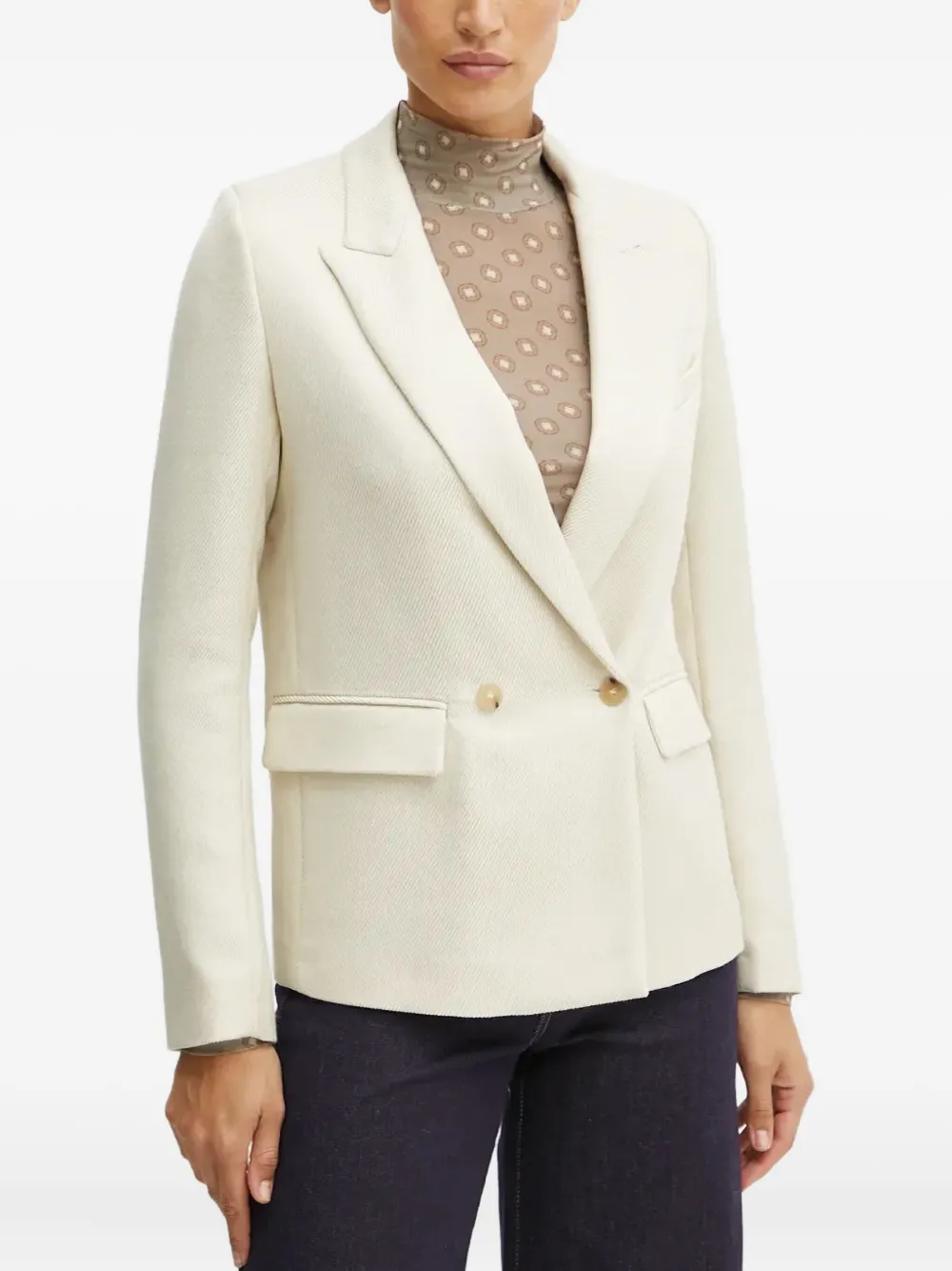 Твиловый двубортный пиджак Forte Forte, белый
Твиловый двубортный пиджак Forte Forte, белый