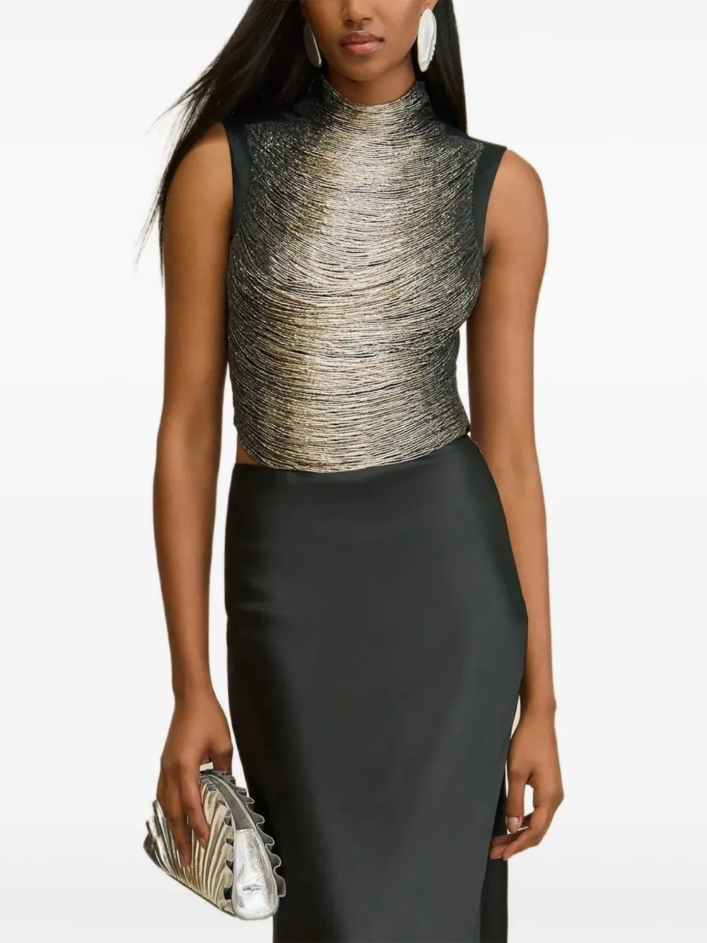 Декорированный топ Taraji без рукавов Cult Gaia, черный
Декорированный топ Taraji без рукавов Cult Gaia, черный