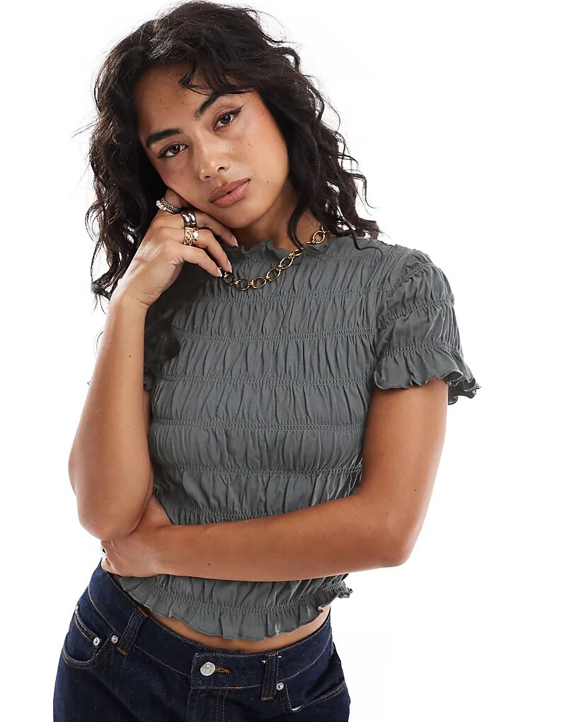 Гофрированная детская футболка цвета петроль-синего цвета ASOS DESIGN
Гофрированная детская футболка цвета петроль-синего цвета ASOS DESIGN