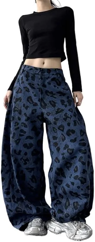 Женские мешковатые джинсы Casual с леопардовым принтом, винтажные, с высокой талией Uohuangjia
Женские мешковатые джинсы Casual с леопардовым принтом, винтажные, с высокой талией Uohuangjia