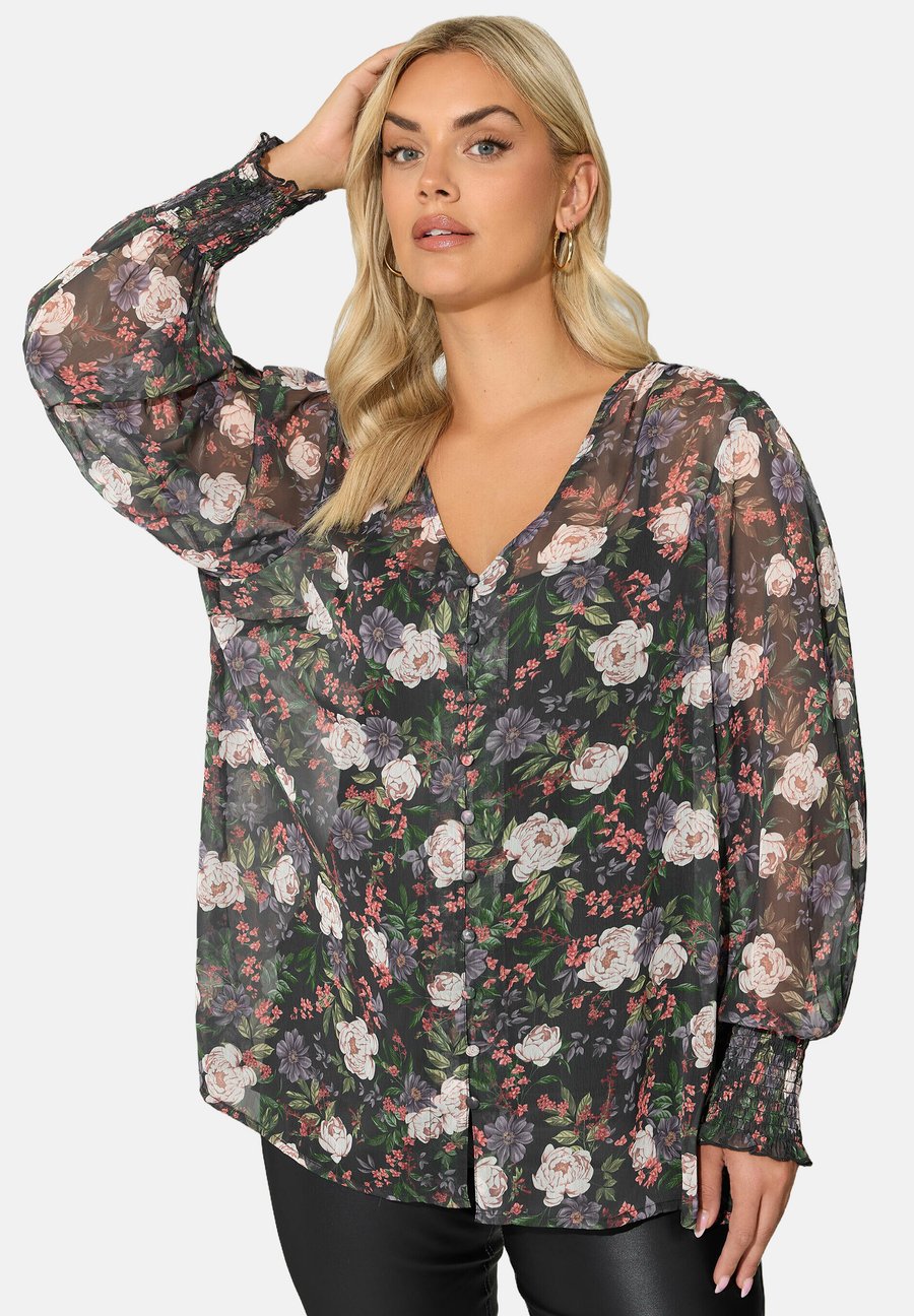 Блуза Yours Clothing FLORAL SHIRRED CUFF, Black
Блуза Yours Clothing FLORAL SHIRRED CUFF, Black