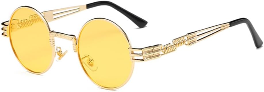 Круглые солнцезащитные очки в стиле стимпанк для мужчин и женщин, металлические очки, винтажные солнцезащитные очки с защитой от УФ-излучения UV400 generic, Gold Ocean Yellow
Круглые солнцезащитные очки в стиле стимпанк для мужчин и женщин, металлические очки, винтажные солнцезащитные очки с защитой от УФ-излучения UV400 generic, Gold Ocean Yellow