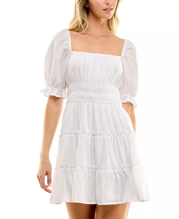 Платье-ярус для юниоров с расклешенным кроем Trixxi, белый 
Платье-ярус для юниоров с расклешенным кроем Trixxi, белый