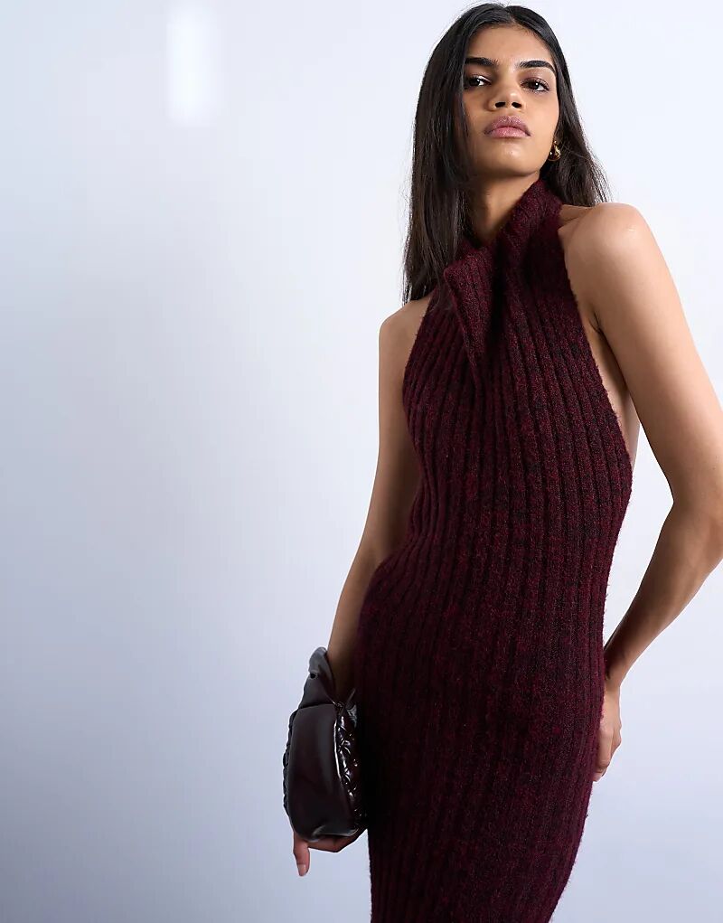 Трикотажное платье Topshop с открытой спиной и халтер-воротом красного цвета
Трикотажное платье Topshop с открытой спиной и халтер-воротом красного цвета