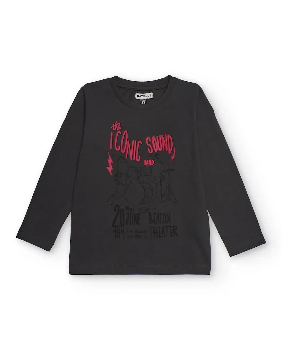 Детская футболка с длинным рукавом темно-серого цвета с музыкальным принтом Tuc tuc
Детская футболка с длинным рукавом темно-серого цвета с музыкальным принтом Tuc tuc