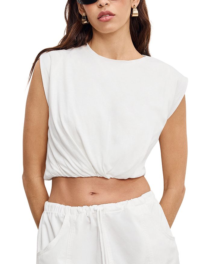 Хлопковая майка-мускулистка Good American, белый 
Хлопковая майка-мускулистка Good American, белый