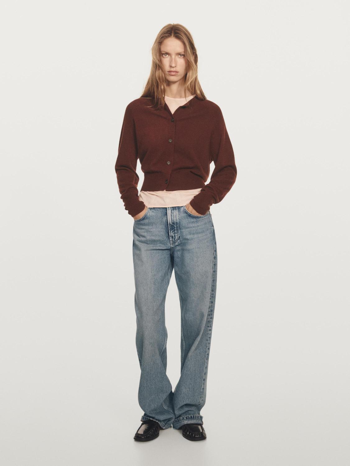 Кардиган с длинными рукавами из 100% кашемира Massimo Dutti, бургундия
Кардиган с длинными рукавами из 100% кашемира Massimo Dutti, бургундия