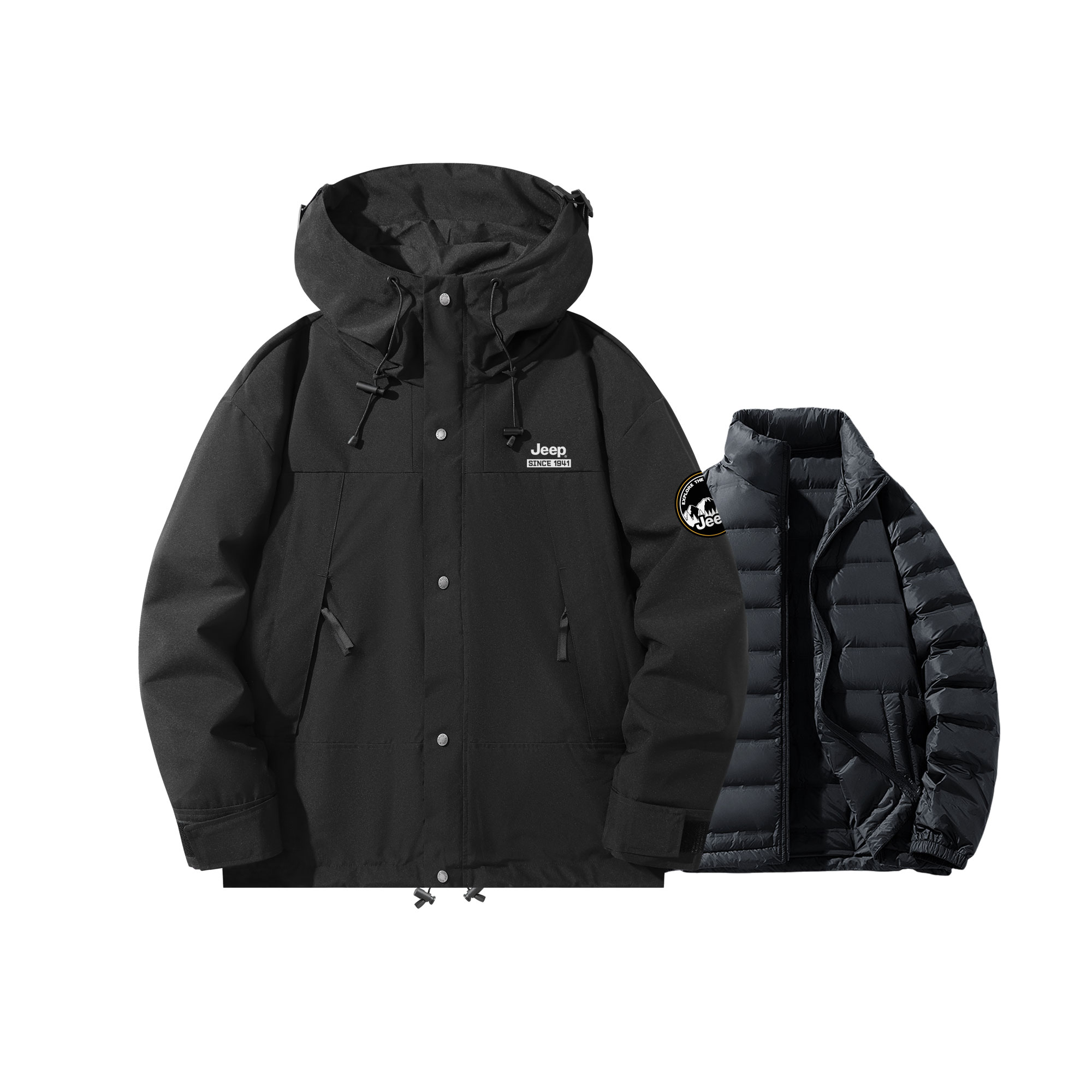 Jeep Куртка Unisex, Pure Black (Includes Down Liners)
Jeep Куртка Unisex, Pure Black (Includes Down Liners)