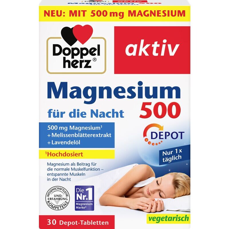 Активный Магний 500 для ночного депо, таблетки Doppelherz, 30 шт. 
Активный Магний 500 для ночного депо, таблетки Doppelherz, 30 шт.