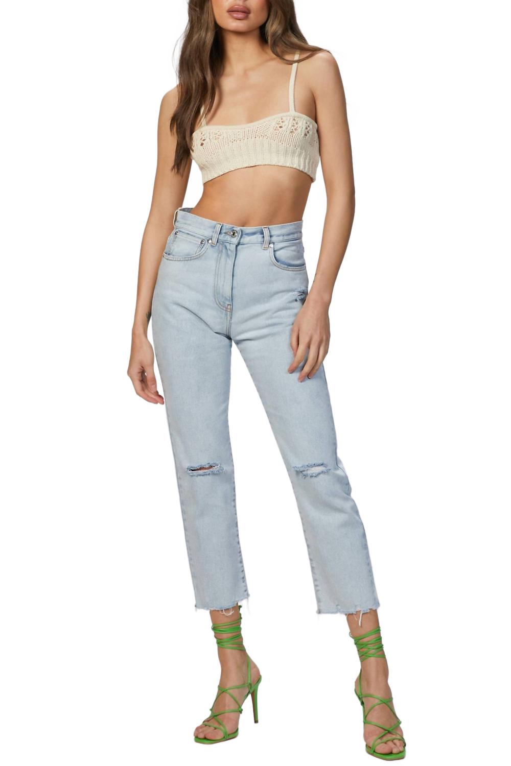 Рваные укороченные джинсы в светло-голубом цвете MSGM
Рваные укороченные джинсы в светло-голубом цвете MSGM