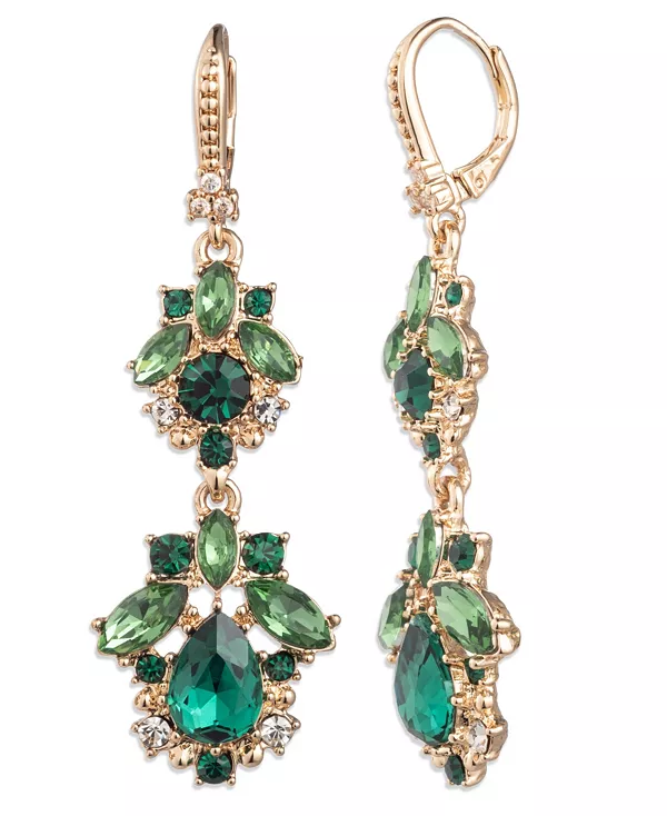 Двойные серьги-подвески из стекла и эпоксидного камня золотистого оттенка Marchesa, green
Двойные серьги-подвески из стекла и эпоксидного камня золотистого оттенка Marchesa, green