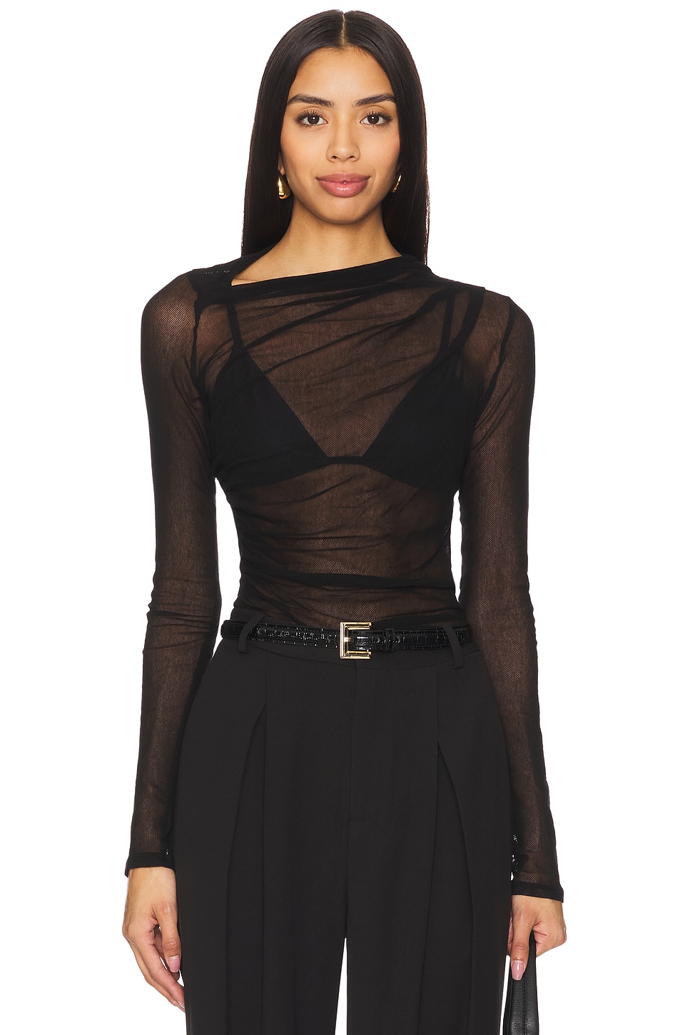 Топ с длинными рукавами и разрезом Enza Costa, черный
Топ с длинными рукавами и разрезом Enza Costa, черный