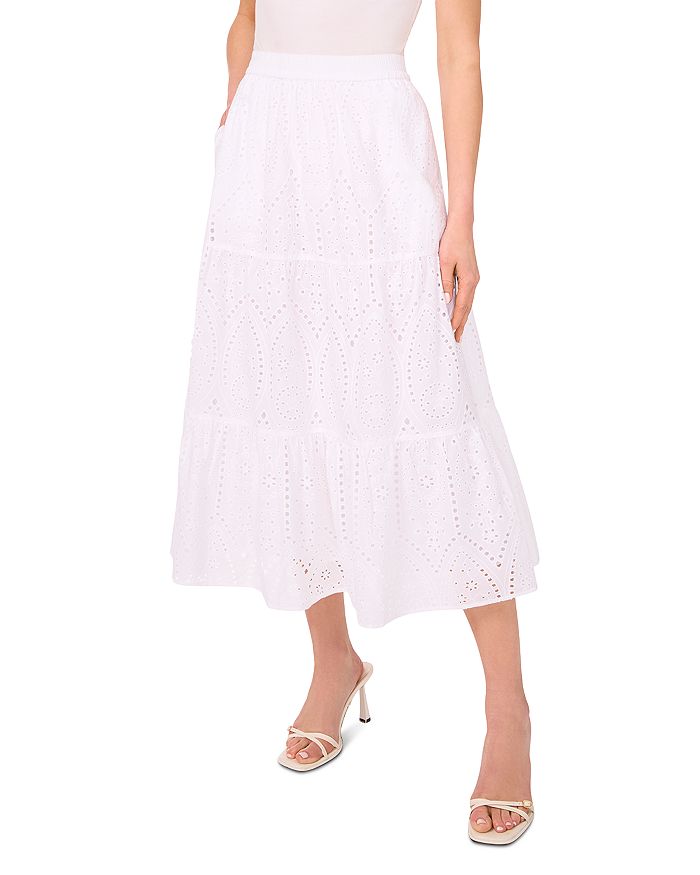 Многослойная юбка-миди с кружевными вставками CeCe, белый
Многослойная юбка-миди с кружевными вставками CeCe, белый