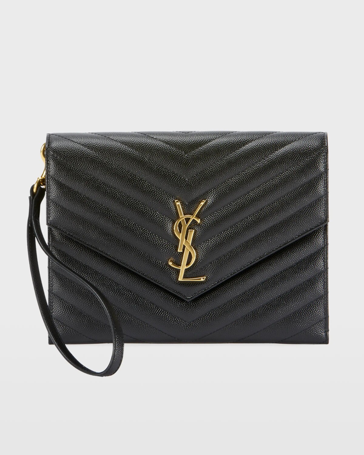 Клатч YSL с клапаном и монограммой из зерненой кожи Saint Laurent, цвет Black
Клатч YSL с клапаном и монограммой из зерненой кожи Saint Laurent, цвет Black
