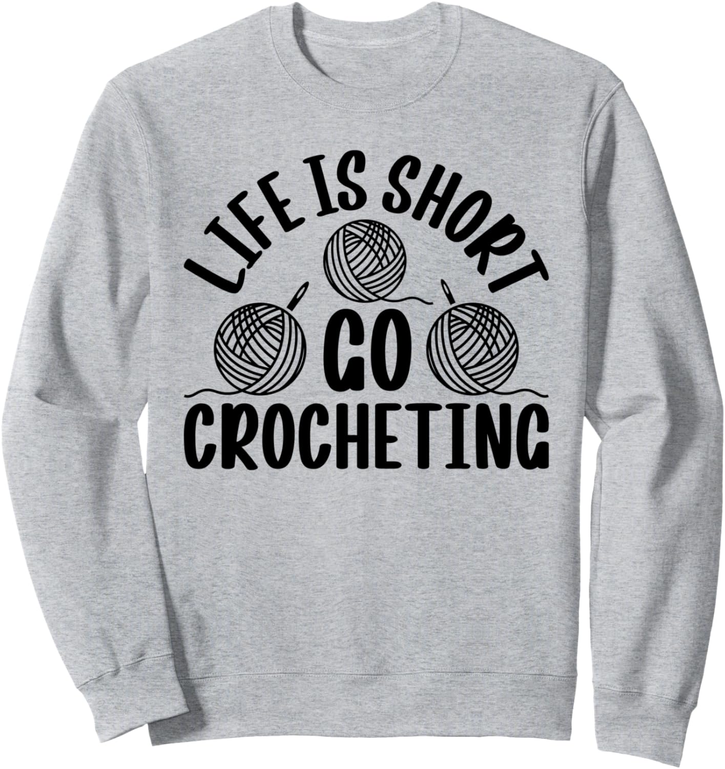 Вязание крючком - Жизнь коротка, вяжите крючком. Толстовка Funny Crochet Lover, серый
Вязание крючком - Жизнь коротка, вяжите крючком. Толстовка Funny Crochet Lover, серый