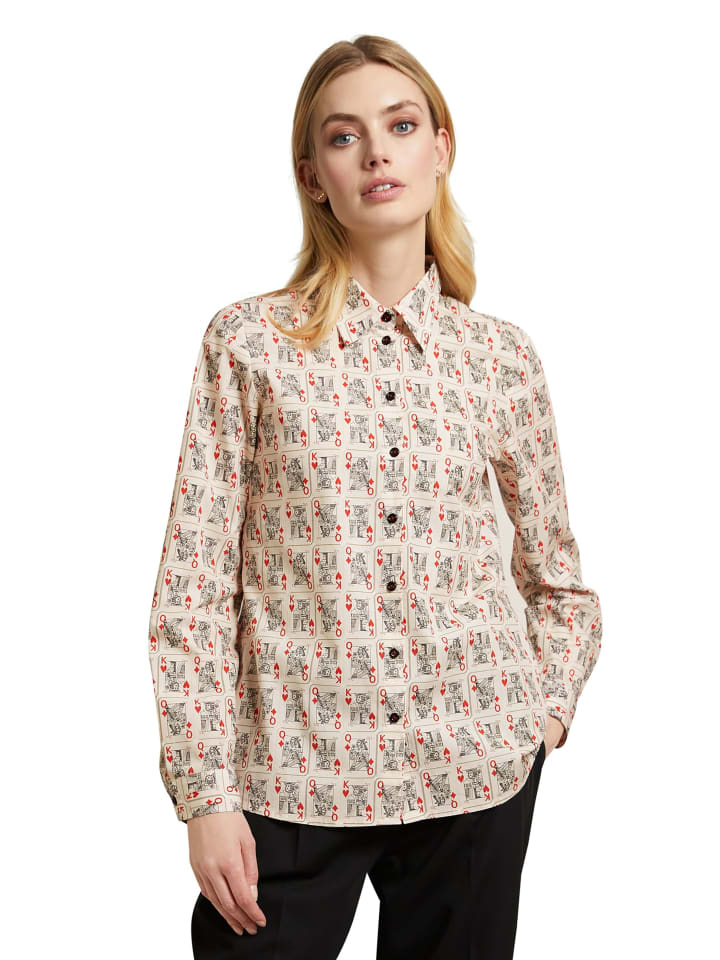 MADELEINE Хлопковая блузка с мотивами карточных игр в белом/разноцветном исполнении
MADELEINE Хлопковая блузка с мотивами карточных игр в белом/разноцветном исполнении