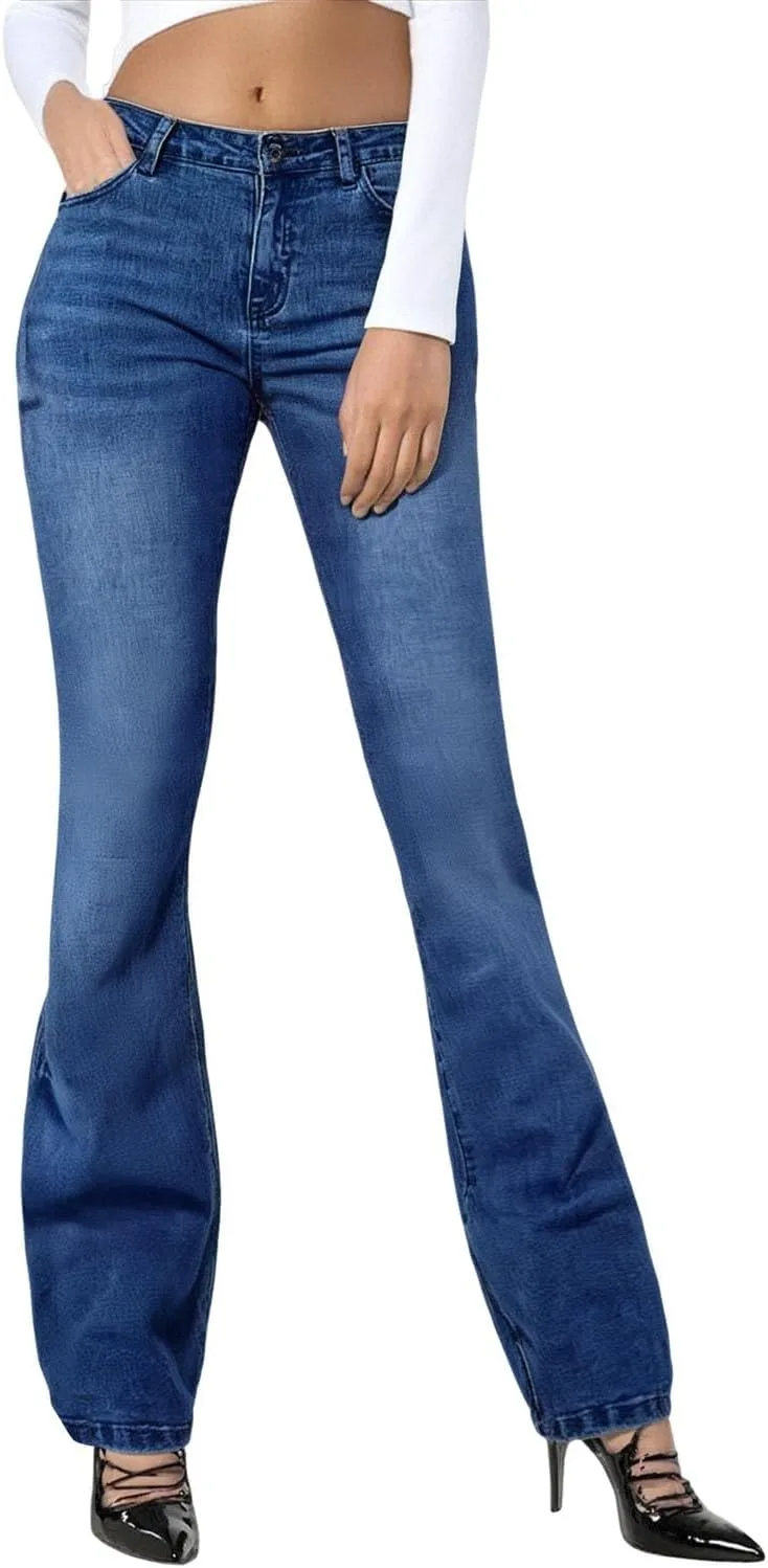 Женские вельветовые брюки-клеш с высокой посадкой
Женские вельветовые брюки-клеш с высокой посадкой