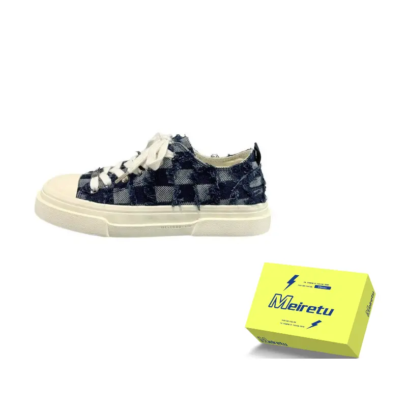 Meiretu Антискользящие износостойкие низкие скейтерские кроссовки мужские - темно-синяя клетка, цвет Dark Blue Plaid
Meiretu Антискользящие износостойкие низкие скейтерские кроссовки мужские - темно-синяя клетка, цвет Dark Blue Plaid