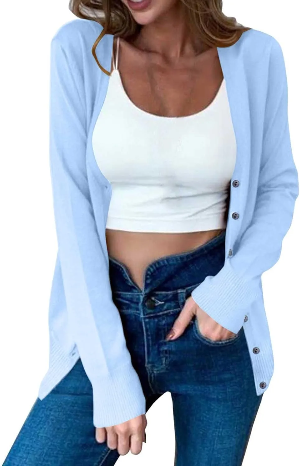 Женский кардиган Casual легкий вязаный с длинным рукавом на пуговицах
Женский кардиган Casual легкий вязаный с длинным рукавом на пуговицах