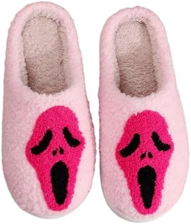 Тапочки ULPOCMU Halloween с черепом и криком, страшные, мягкие и теплые, с лицом призрака для женщин и мужчин, для дома и спальни в праздничный сезон, розовый
Тапочки ULPOCMU Halloween с черепом и криком, страшные, мягкие и теплые, с лицом призрака для женщин и мужчин, для дома и спальни в праздничный сезон, розовый