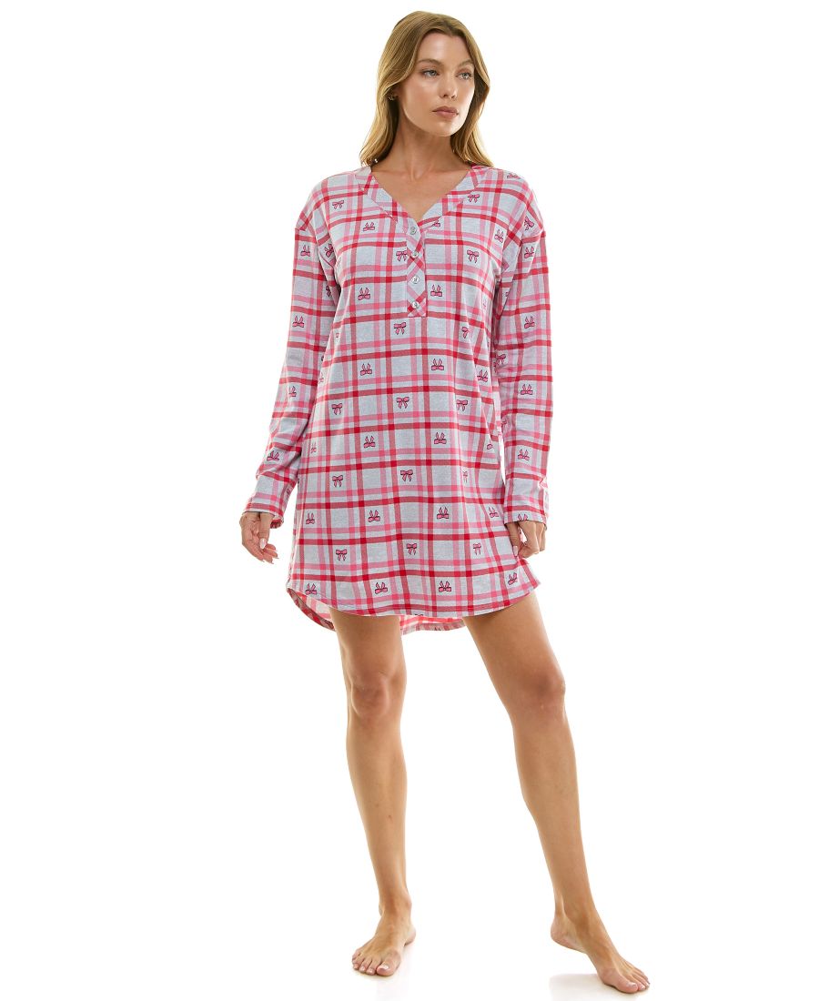 Женская ночная рубашка с длинными рукавами и V-образным вырезом, с принтом Roudelain, Bow Plaid
Женская ночная рубашка с длинными рукавами и V-образным вырезом, с принтом Roudelain, Bow Plaid