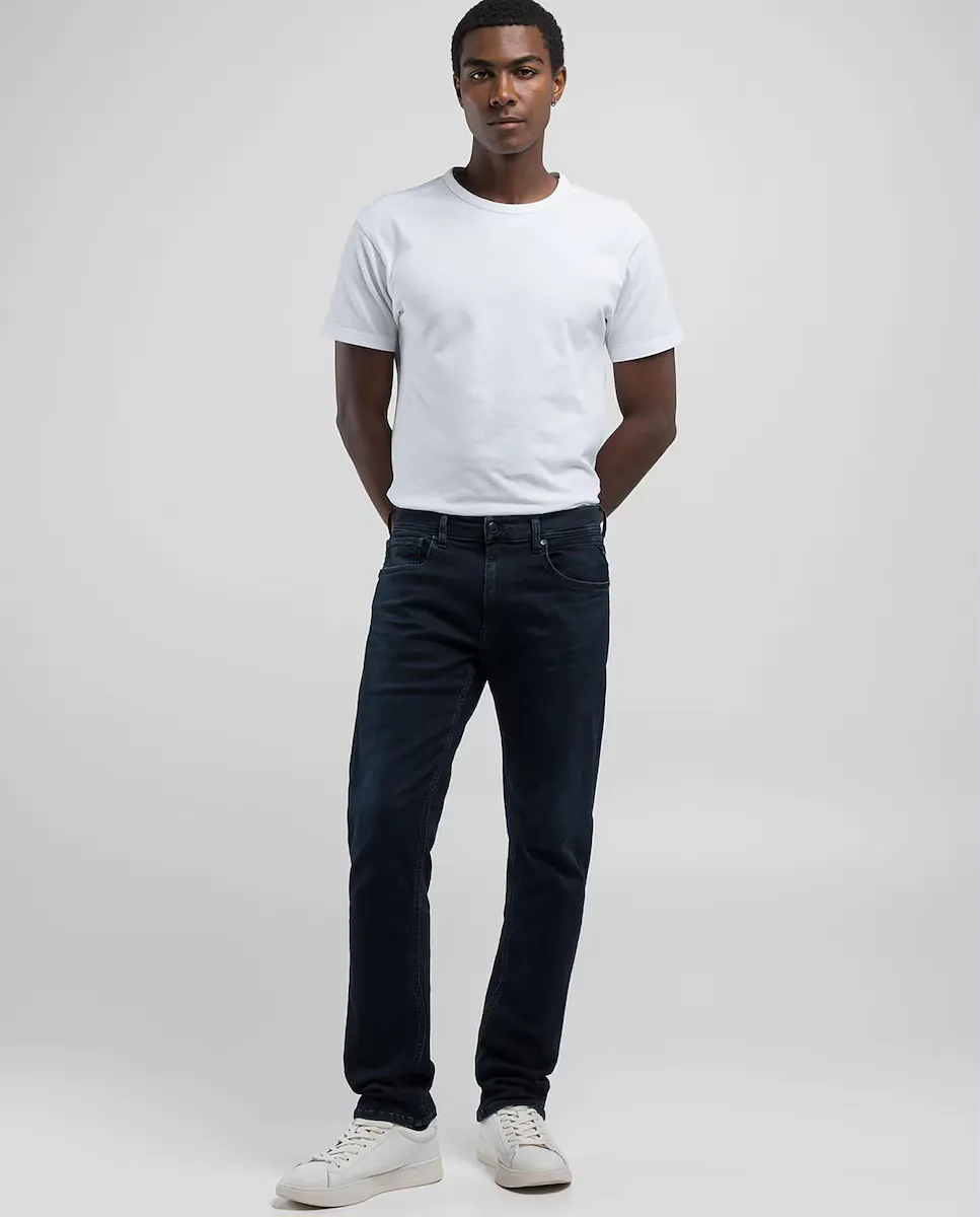 Мужские прямые джинсы с карманами Replay, тёмно-синий 
Мужские прямые джинсы с карманами Replay, тёмно-синий