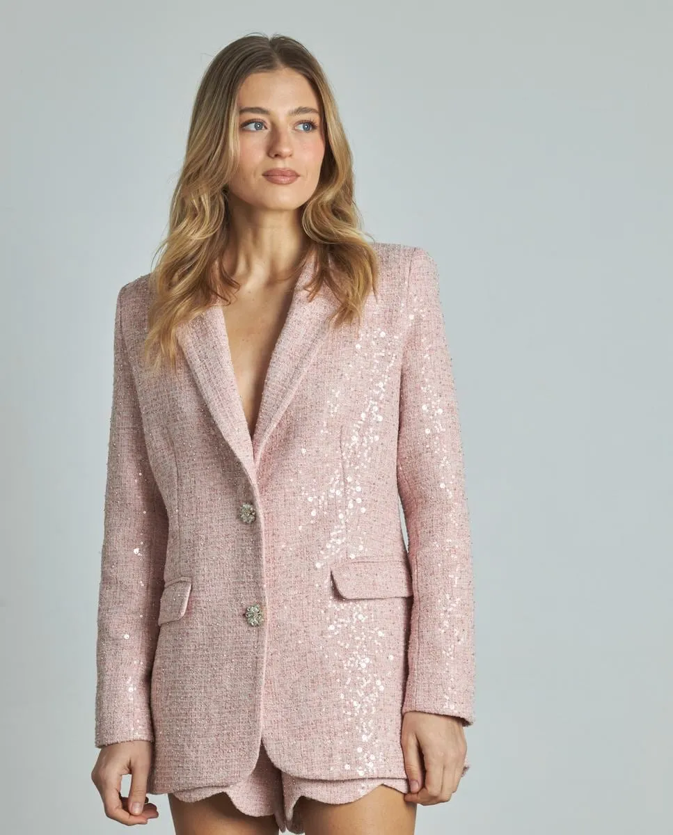 Женский блейзер с пайетками и застежкой на пуговицы Alma en Pena, розовый
Женский блейзер с пайетками и застежкой на пуговицы Alma en Pena, розовый
