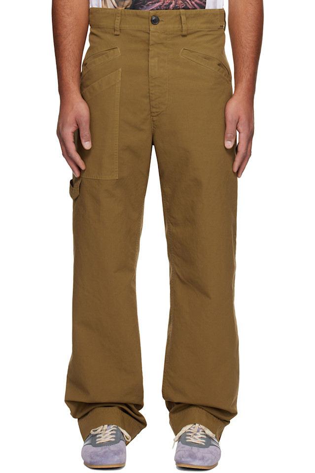 Dries Van Noten Хлопковые брюки цвета хаки
Dries Van Noten Хлопковые брюки цвета хаки