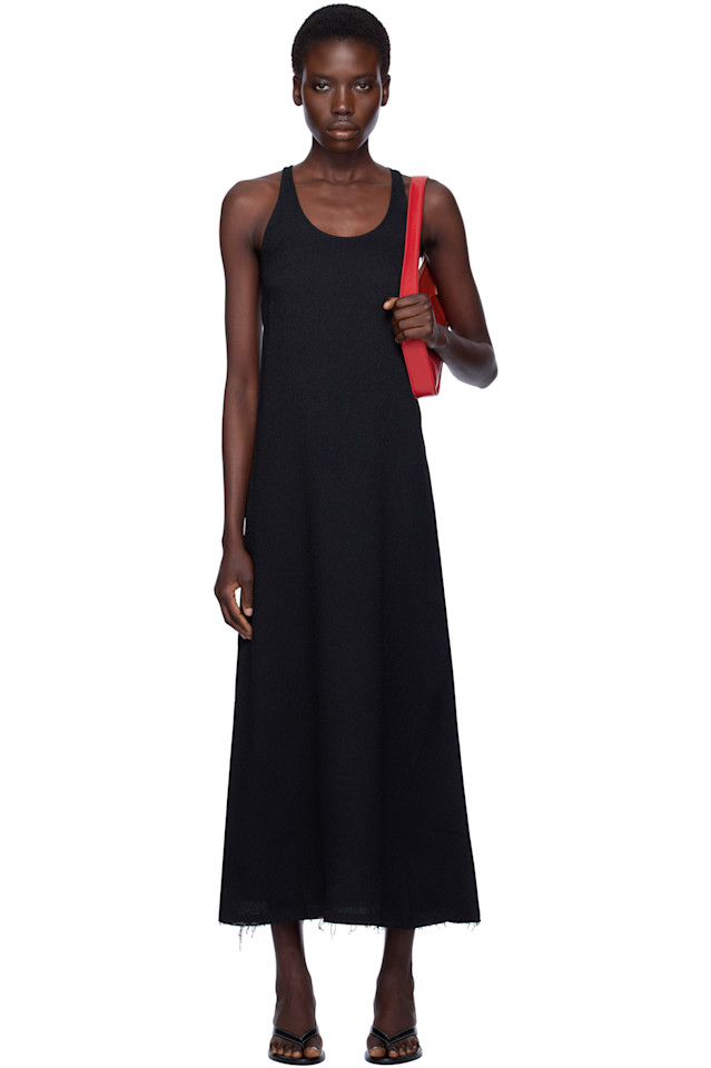 Платье миди с круглым вырезом из сабе Toteme, черный
Платье миди с круглым вырезом из сабе Toteme, черный