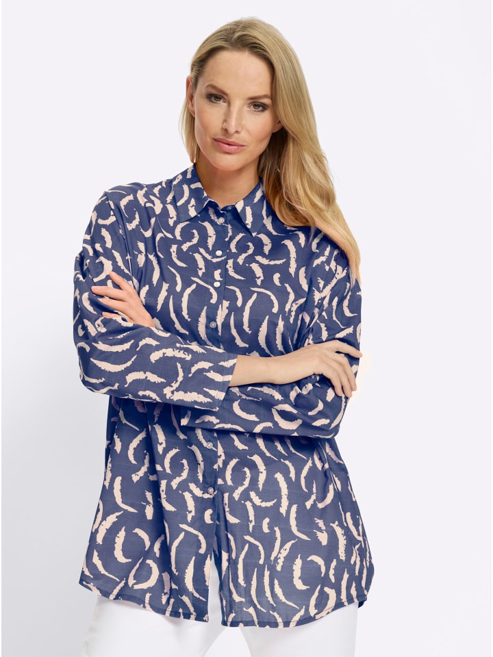 Блузка с принтом в дымчато-синем и песочном цветах Heine
Блузка с принтом в дымчато-синем и песочном цветах Heine
