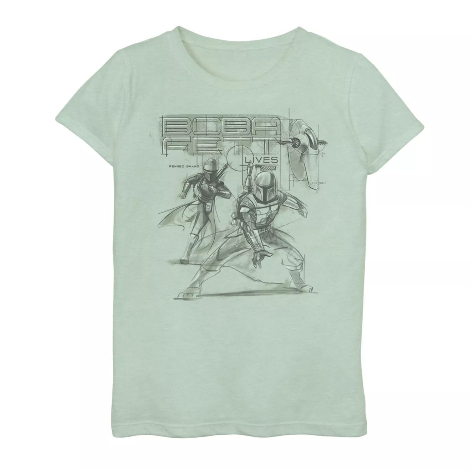 Футболка с рисунком и коллажем для девочек 7–16 лет «Звездные войны. Книга Бобы Фетта». Star Wars, светло-зеленый
Футболка с рисунком и коллажем для девочек 7–16 лет «Звездные войны. Книга Бобы Фетта». Star Wars, светло-зеленый