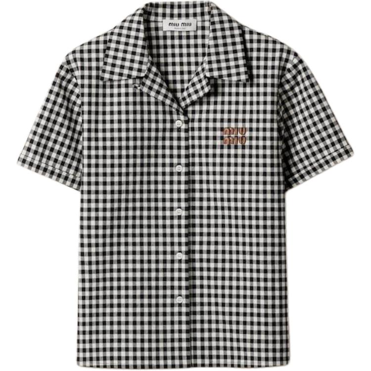 MIU MIU Женская рубашка черно-белая
MIU MIU Женская рубашка черно-белая