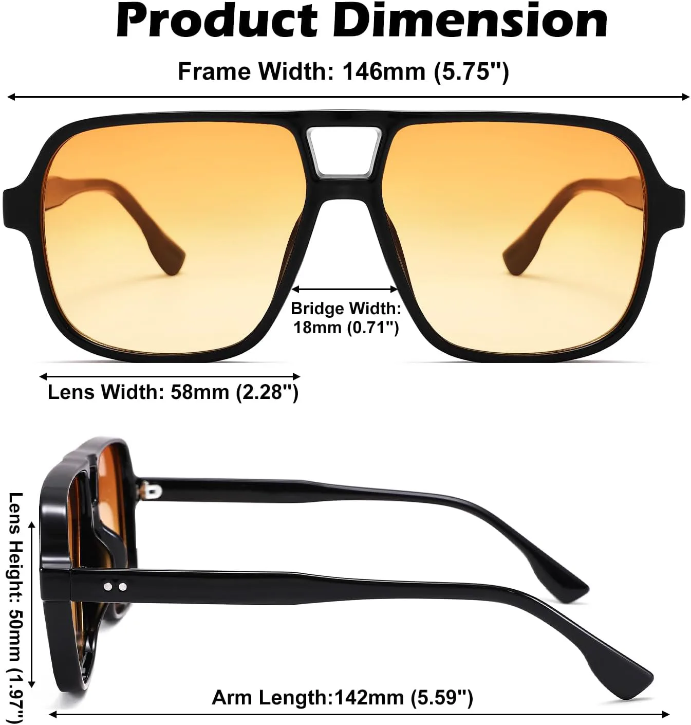 Большие солнцезащитные очки-авиаторы для женщин и мужчин - ретро-очки в стиле 70-х, квадратные GLARDEFE, A4 Black / Gradient Orange Lens + Black / Gradient Grey Lens
Большие солнцезащитные очки-авиаторы для женщин и мужчин - ретро-очки в стиле 70-х, квадратные GLARDEFE, A4 Black / Gradient Orange Lens + Black / Gradient Grey Lens