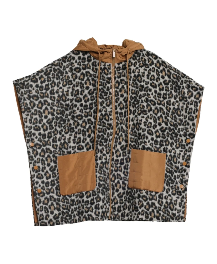 Куртка-Пончо с капюшоном и анималистическим принтом Twinset, мультиколор
Куртка-Пончо с капюшоном и анималистическим принтом Twinset, мультиколор