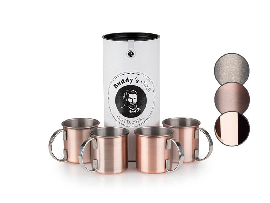 Buddy's Bar - Кружка Moscow Mule, 450 мл, кружка из высококачественной нержавеющей стали, безопасна для пищевых продуктов, чашка для коктейля в подарочной упаковке, старинная медь, набор из 4 шт Buddys
Buddy's Bar - Кружка Moscow Mule, 450 мл, кружка из высококачественной нержавеющей стали, безопасна для пищевых продуктов, чашка для коктейля в подарочной упаковке, старинная медь, набор из 4 шт Buddys