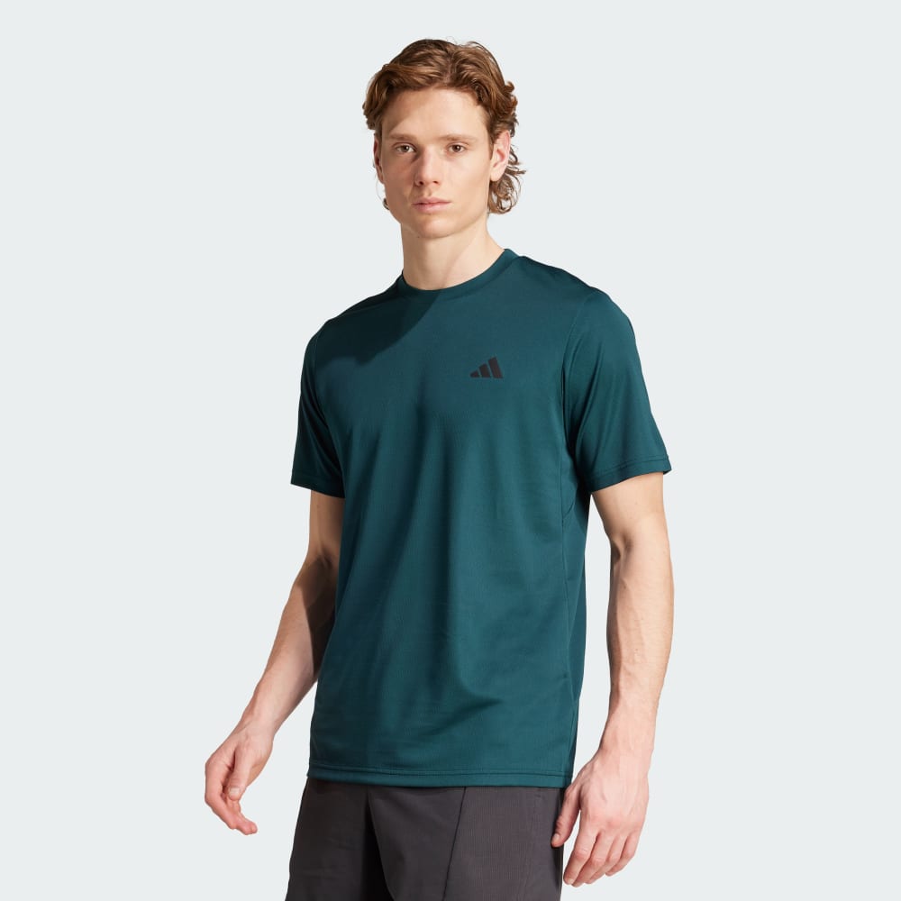 Спортивная футболка Adidas Train Essentials Training Tee, цвет Aurora Ivy/Black 
Спортивная футболка Adidas Train Essentials Training Tee, цвет Aurora Ivy/Black