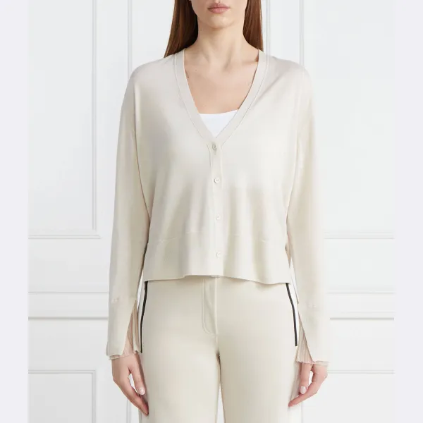 Шерстяной кардиган свободного кроя Marc Cain, бежевый 
Шерстяной кардиган свободного кроя Marc Cain, бежевый