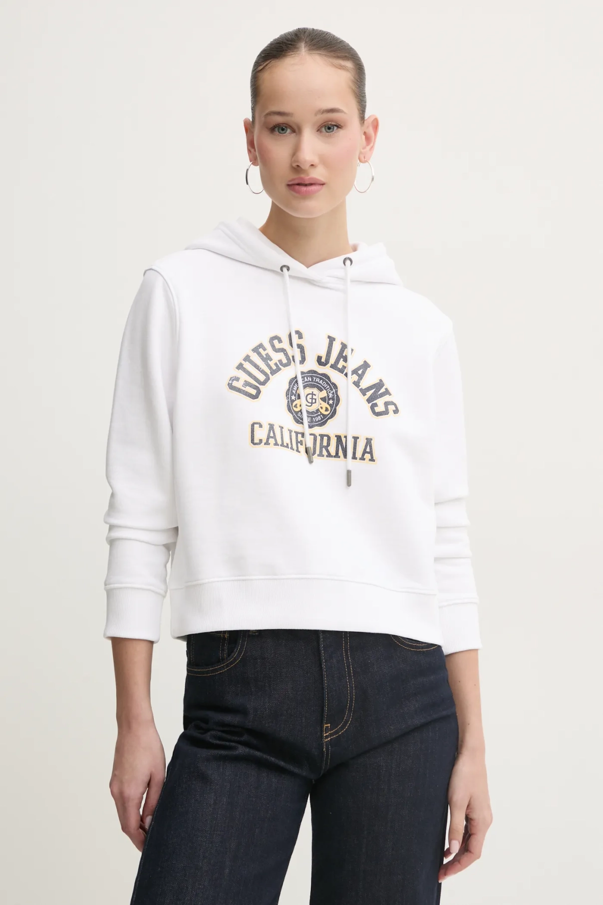 Хлопковая толстовка Guess Jeans, белый
Хлопковая толстовка Guess Jeans, белый