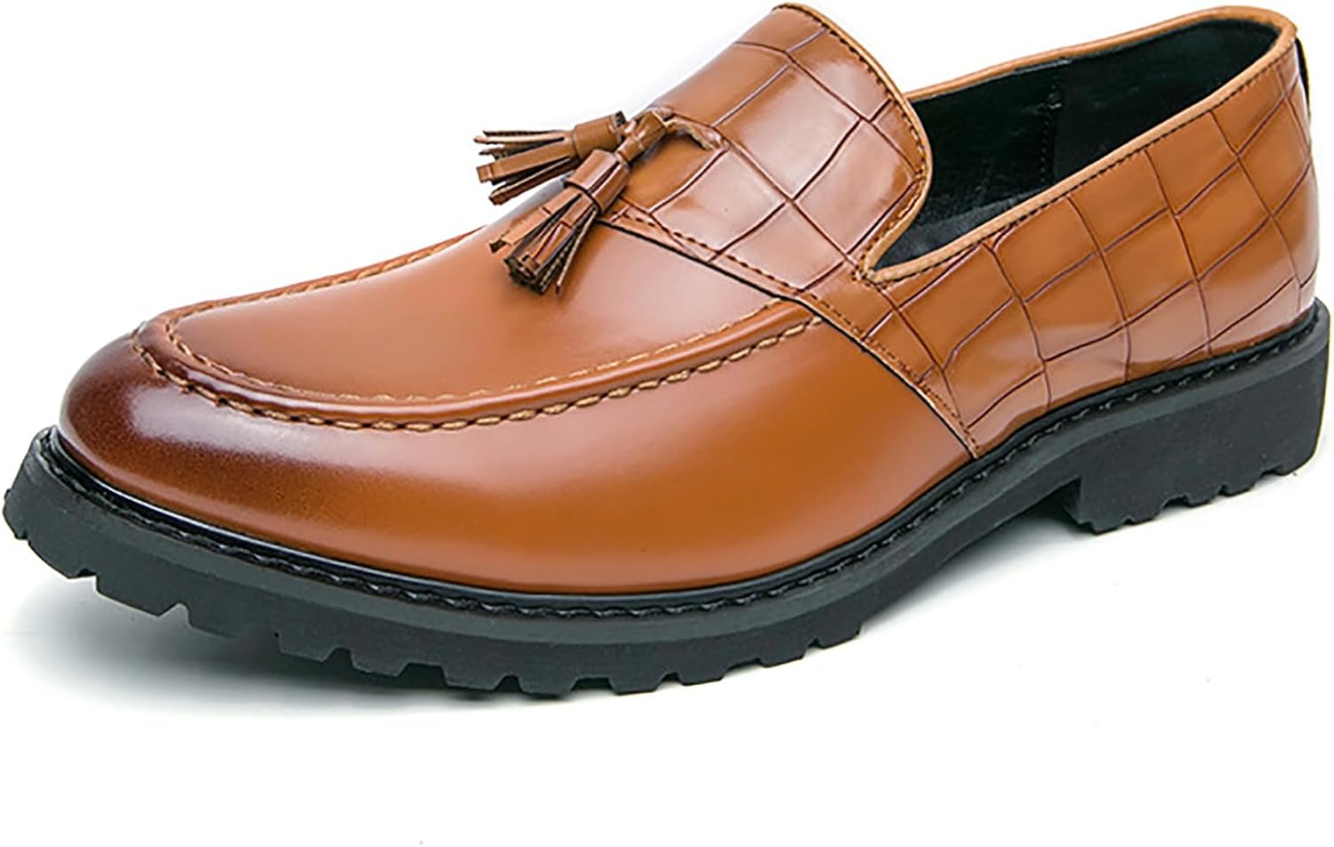 Мужские кожаные лоферы на платформе с бахромой, роскошная комбинированная отделка, круглый носок, подошва с протектором, нескользящие, для делового, повседневного и свадебного ношения Qeosnbx, коричневый
Мужские кожаные лоферы на платформе с бахромой, роскошная комбинированная отделка, круглый носок, подошва с протектором, нескользящие, для делового, повседневного и свадебного ношения Qeosnbx, коричневый