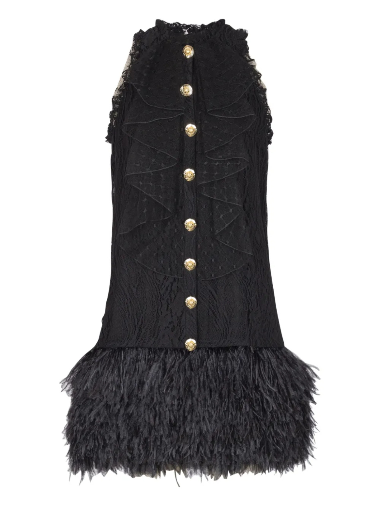 Платье с кружевной отделкой Balmain, черный
Платье с кружевной отделкой Balmain, черный