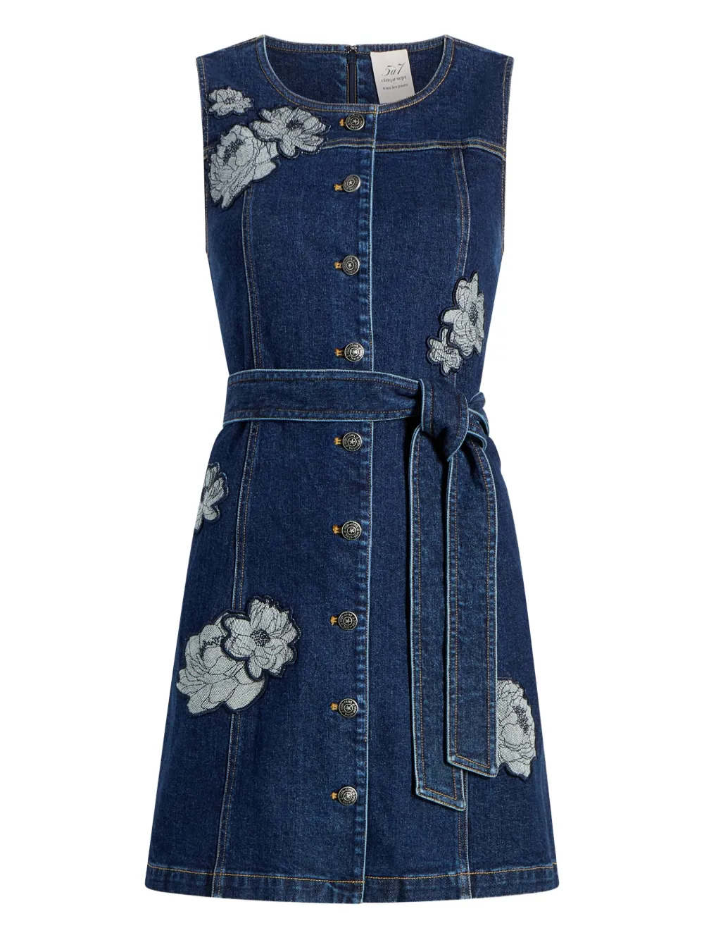 Мини-платье Marsha с цветочной аппликацией и пуговицами спереди Cinq A Sept, синий
Мини-платье Marsha с цветочной аппликацией и пуговицами спереди Cinq A Sept, синий