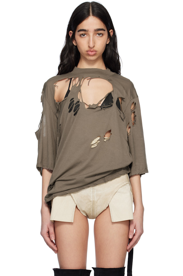 Футболка с голливудским моржом Rick Owens Drkshdw, цвет dust 
Футболка с голливудским моржом Rick Owens Drkshdw, цвет dust