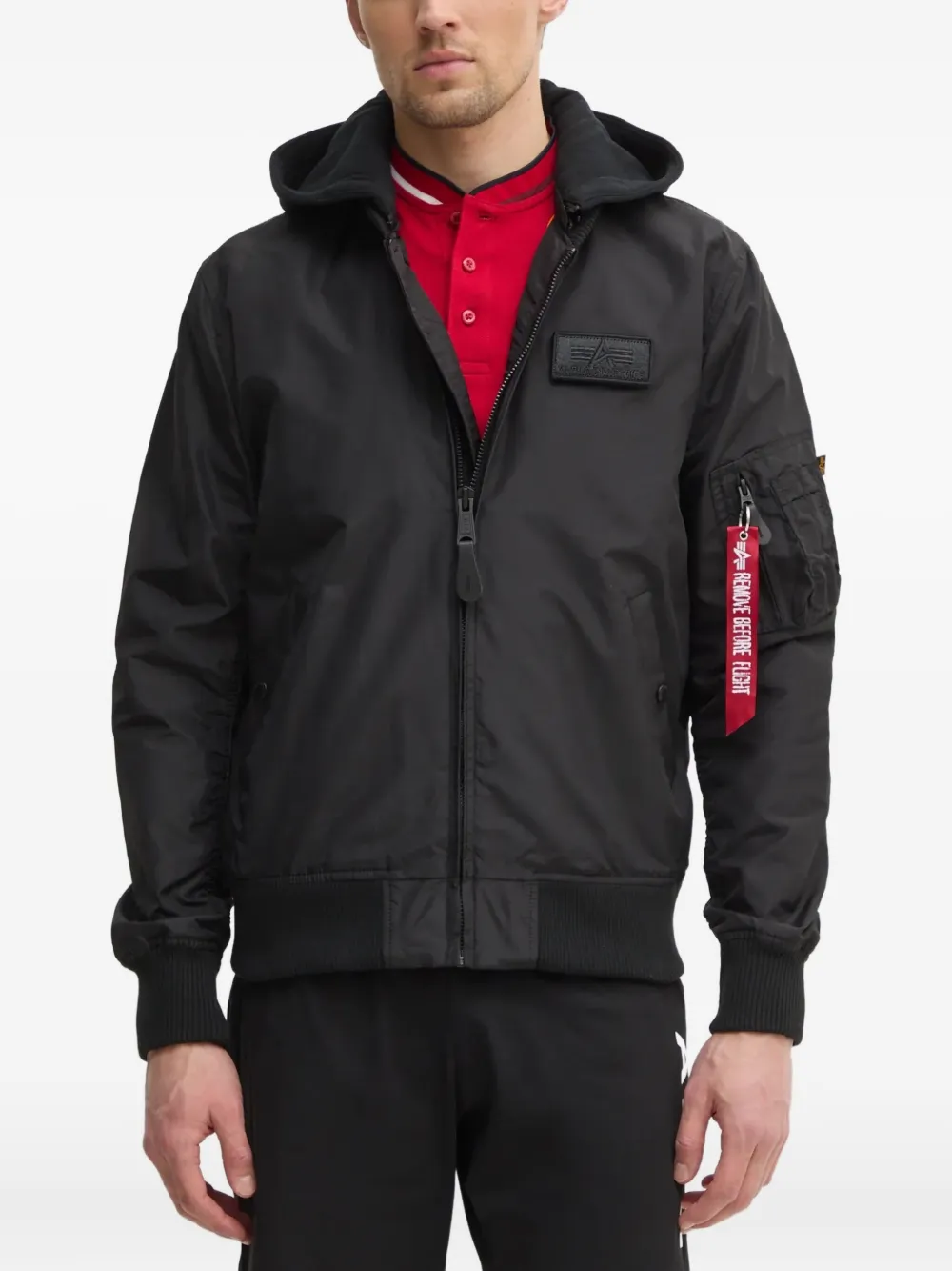 Куртка с капюшоном и логотипом Alpha Industries, черный 
Куртка с капюшоном и логотипом Alpha Industries, черный