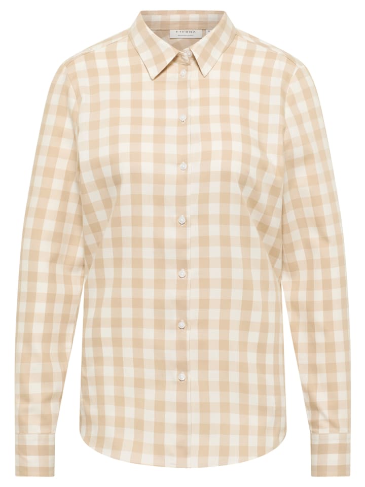 Блузка прямого кроя бежевого цвета Eterna
Блузка прямого кроя бежевого цвета Eterna