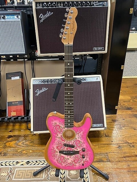 Акустическая гитара Fender American Acoustasonic Telecaster 2021 Pink Paisley
Акустическая гитара Fender American Acoustasonic Telecaster 2021 Pink Paisley