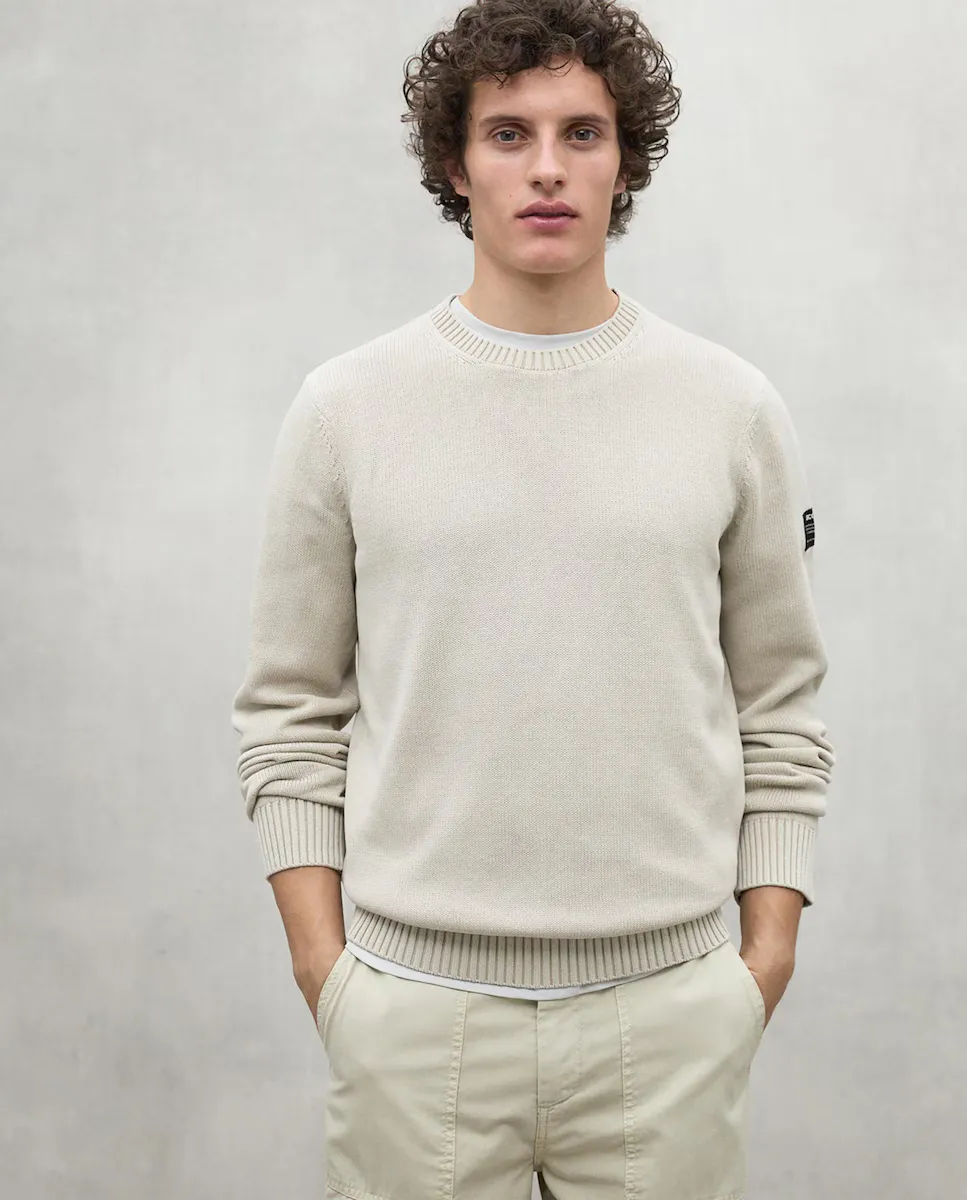 Мужской джемпер с длинным рукавом и круглым вырезом Ecoalf, бежевый 
Мужской джемпер с длинным рукавом и круглым вырезом Ecoalf, бежевый