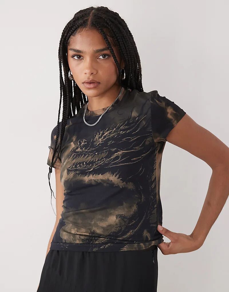 Футболка Weekday с графическим принтом дракона по всей поверхности темно-коричневого цвета
Футболка Weekday с графическим принтом дракона по всей поверхности темно-коричневого цвета