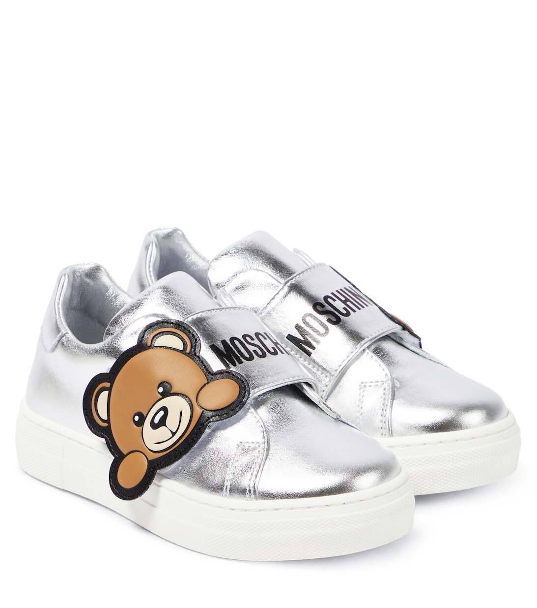 Кроссовки Teddy Bear из кожи Moschino, металлик
Кроссовки Teddy Bear из кожи Moschino, металлик
