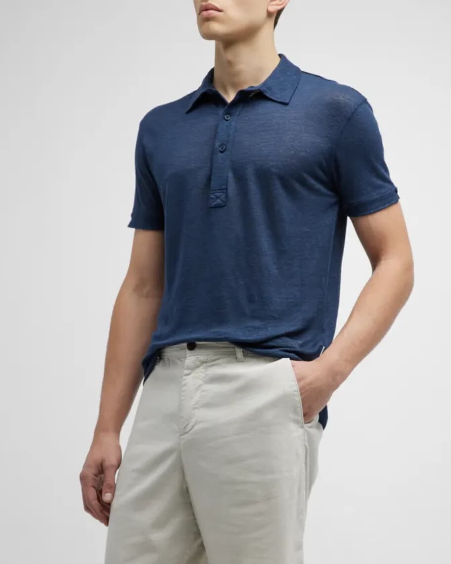 Мужская льняная рубашка-поло Sebastian Orlebar Brown
Мужская льняная рубашка-поло Sebastian Orlebar Brown